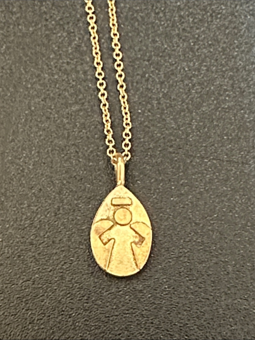 Gold Angel Teardrop Pendant Necklace - Women Jewelry